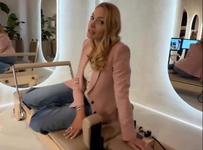 Valentina Pelinel a încercat aparatele de Pilates foto: Instagram 
