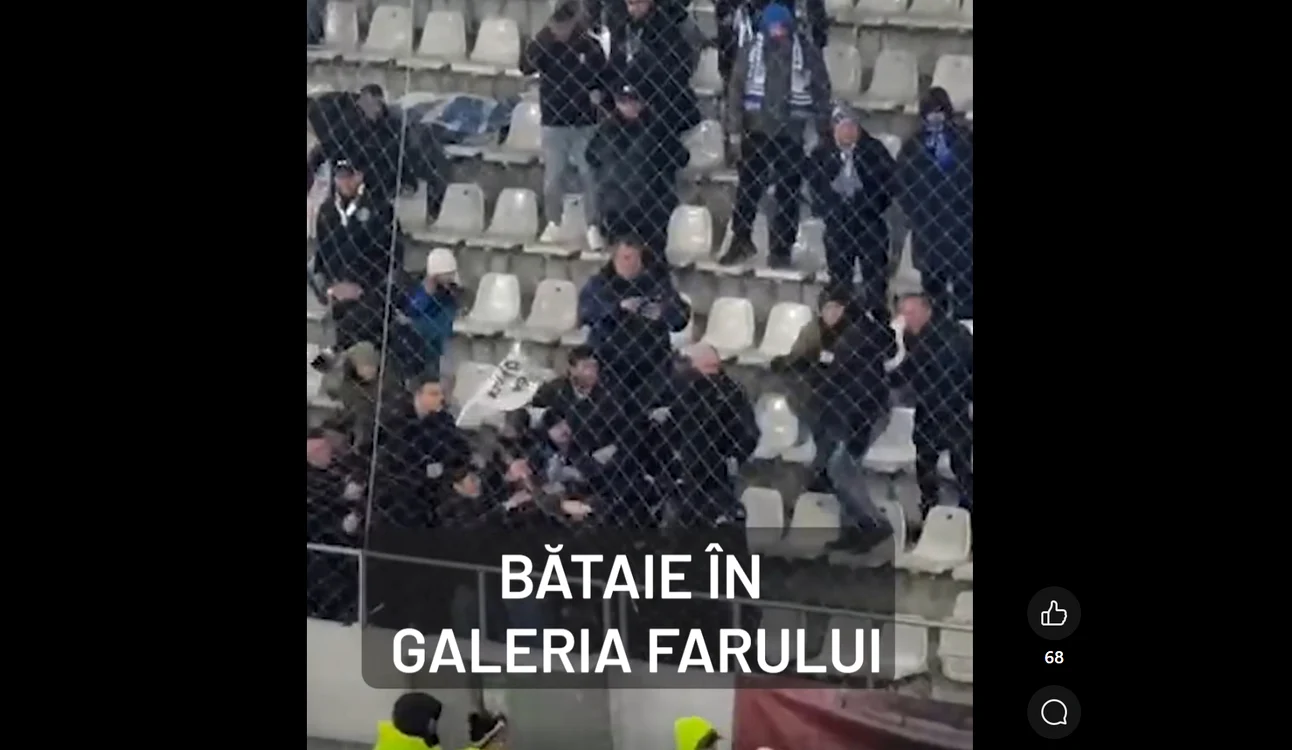 Suporterii s-au luat la bătaie FOTO Captură video GSP