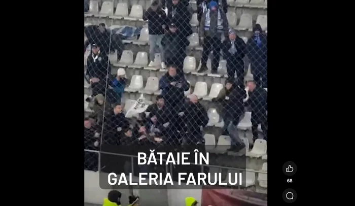 Suporterii s-au luat la bătaie FOTO Captură video GSP