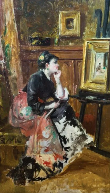 Theodor Aman – „Femeie privind un tablou” (© MMB)