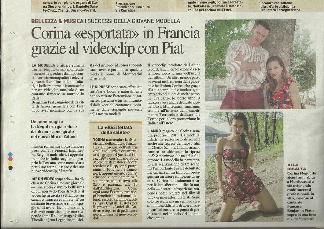 Celebrul ziar italian "La Nazione" a scris despre Corina