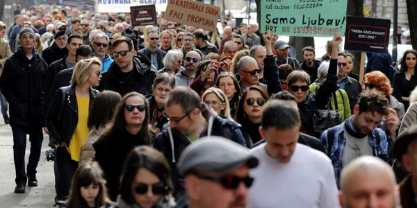 Actiune de protest a jurnalistilor croati la Zagreb FOTO EPA-EFE