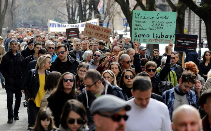 Acţiune de protest a jurnaliştilor croaţi FOTO EPA-EFE