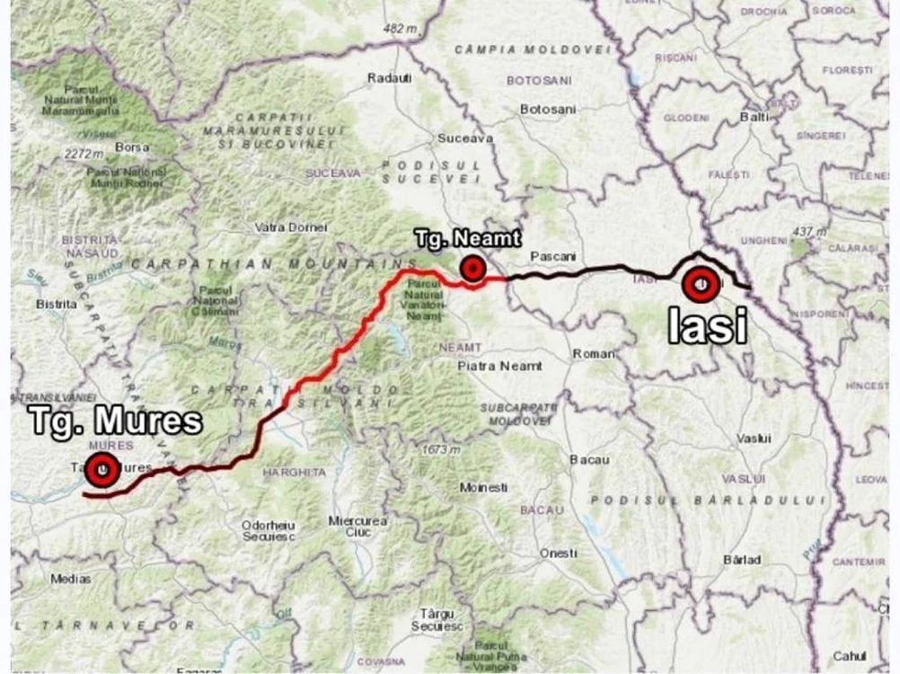 foto autostrada A8 Tg. Mureș - Iași