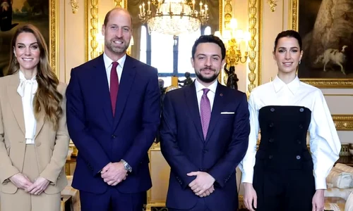 Kate Middleton, Prințul William, Prințul Hussein și Prințesa Rajwa foto Andrew Parsons Kensington Palace jpg