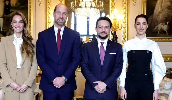 Kate Middleton, Prințul William, Prințul Hussein și Prințesa Rajwa foto Andrew Parsons Kensington Palace jpg