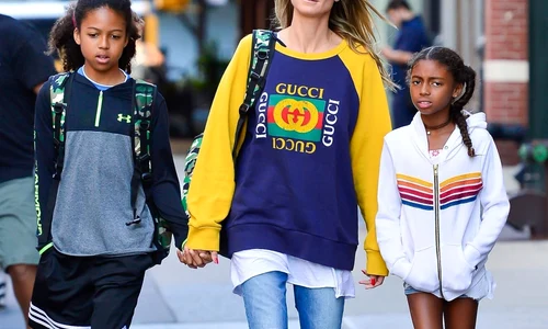 Heidi Klum has a glow of happiness as she takes her kids to day camp jpeg