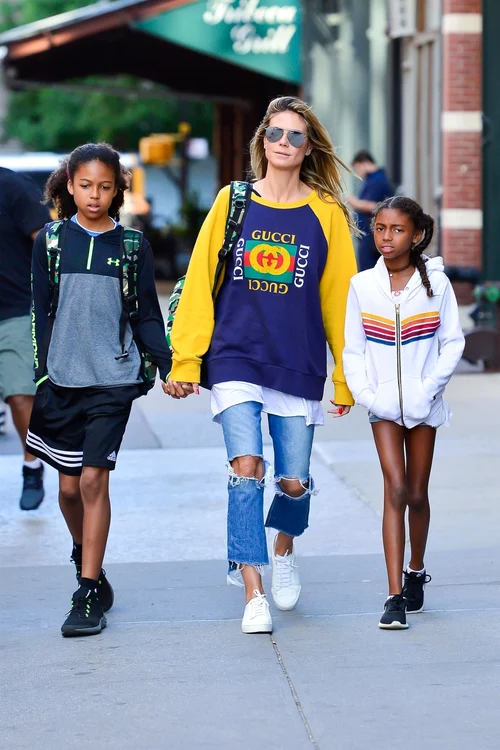 Heidi Klum has a glow of happiness as she takes her kids to day camp jpeg