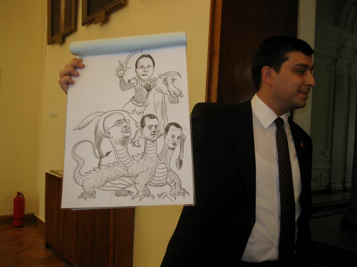 Caricatura primită cadou de primar