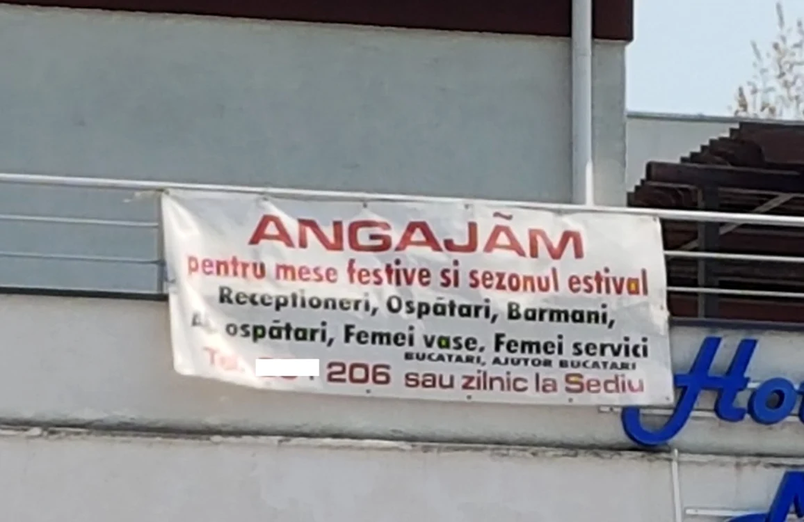 Anunt de angajare pe litoral foto: Călin Gavrilaş