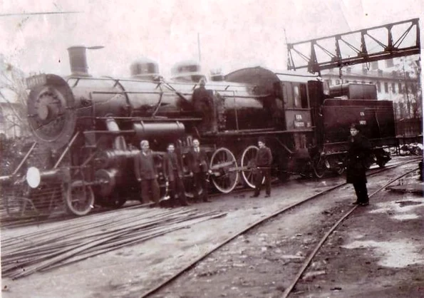 Locomotivă în triajul Bucureşti, în 1939 (© iMAGO Romaniae)