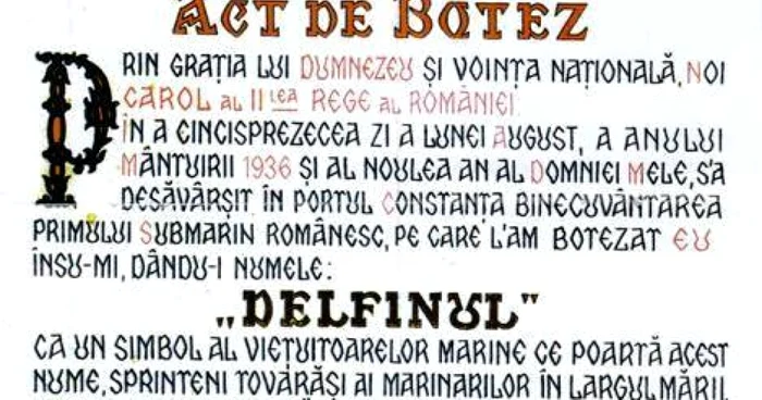 act de botez Delfinul