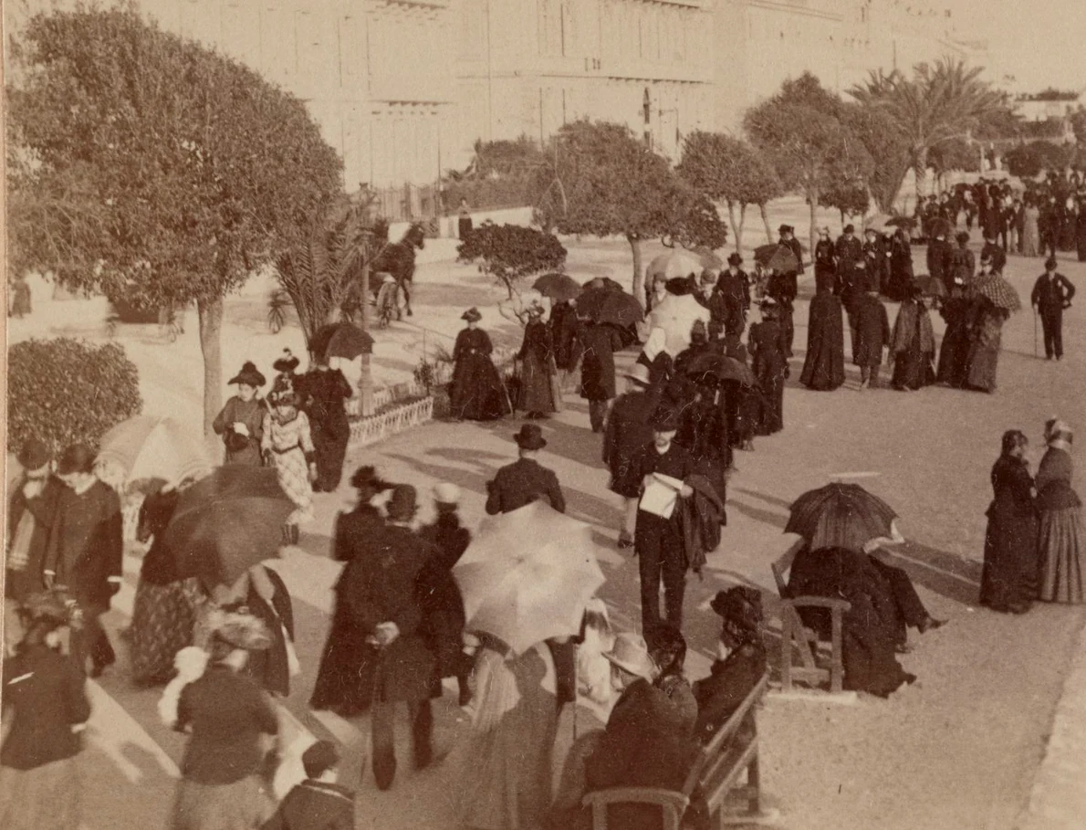 Promenade des Anglais din Nisa, la sfârșitul secolului al XIX-lea (© Library of Congress)