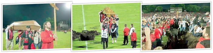 Fanii au făcut o procesiune chiar pe teren