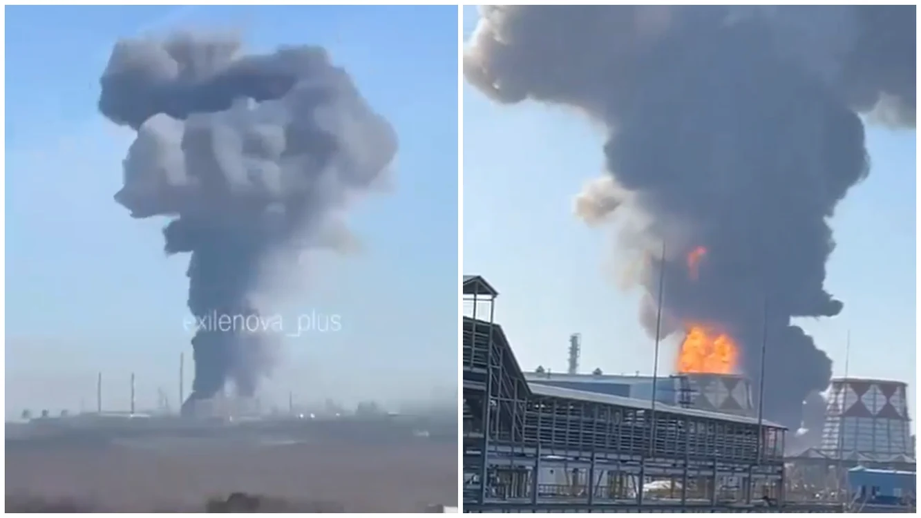 Incendiul ar fi izbucnit la o instalație de pompare. FOTO: caotură video X