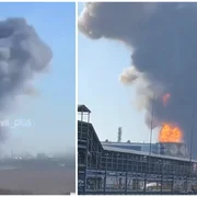 Explozie urmată de incendiu la o mare uzină petrochimică din Rusia. Cel puțin 2 morți și peste 70 de răniți FOTO: caotură video X
