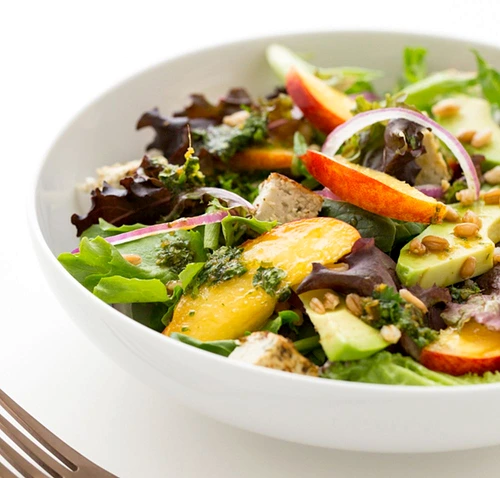 nectarine and avocado salad with ginger lime dressing feature jpeg