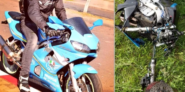 motociclistul mort intr un accident rutier si motocicleta sa foto ipj hunedoara