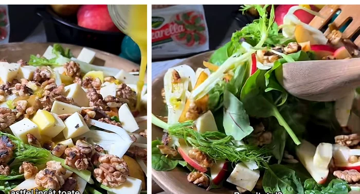 Salată de toamnă, rețeta delicioasă pe gustul tuturor / FOTO: Colaj captură video