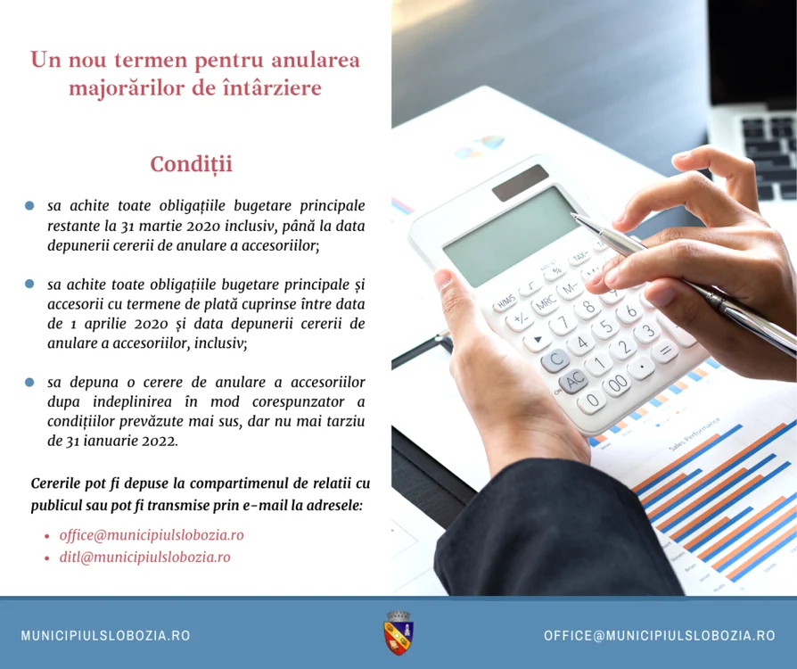 Datornicii pot obţine anularea majprîrilor de întârziere FOTO Facebook/Municipiul Slobozia