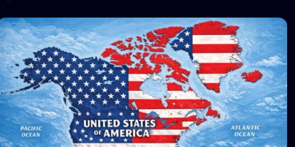 Trump a publicat o hartă în care steagul SUA acoperă Canada, Groenlanda și Mexicul