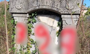 vandalism cimitirul evreiesc Arad, foto Politia Romana jpg