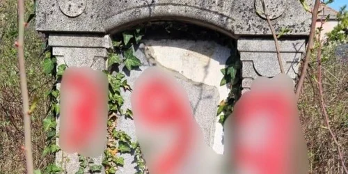 vandalism cimitirul evreiesc Arad, foto Politia Romana jpg