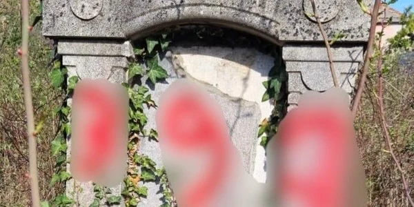 vandalism cimitirul evreiesc Arad, foto Politia Romana jpg