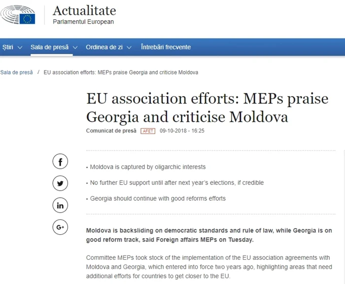 Comisia Europeana lauda Republica Moldova