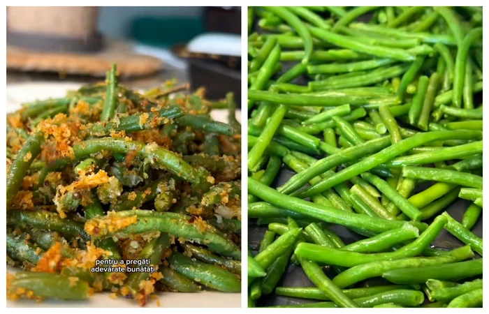 Păstăi de fasole crocante / FOTO: Colaj captură video TikTok