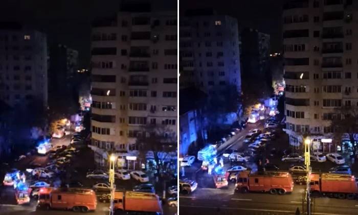 Imagini cu pompierii care mergeau să stingă incendiul la Spitalul Județean PloieștiFOTO: Captură Facebook/ Crisstina Gabriela Iancu