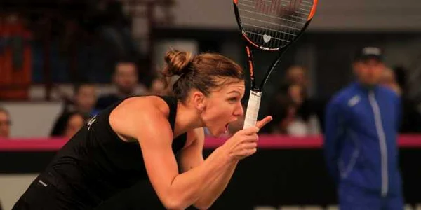 Simona Halep in Meciul din FedCup cu Muguruza FOTO Mediafax 