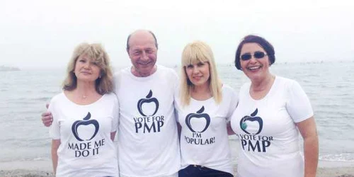 Traian Basescu tricou PMP Elena Udrea FOTO facebook.com/EUdrea