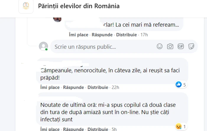 conversatie facebook grup de parinti