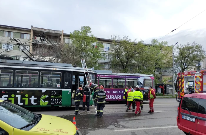 Un tramvai aflat pe un traseu din orașul Iași FOTO: ISU Iași