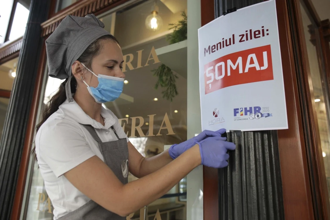 Protest al angajaţilor din Horeca în centrul vechi din Bucureşti FOTO Inquam Photos / Octav Ganea