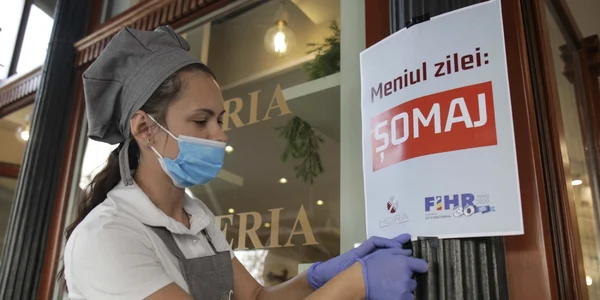 Protest al angajaţilor din Horeca în centrul vechi din Bucureşti FOTO Inquam Photos / Octav Ganea