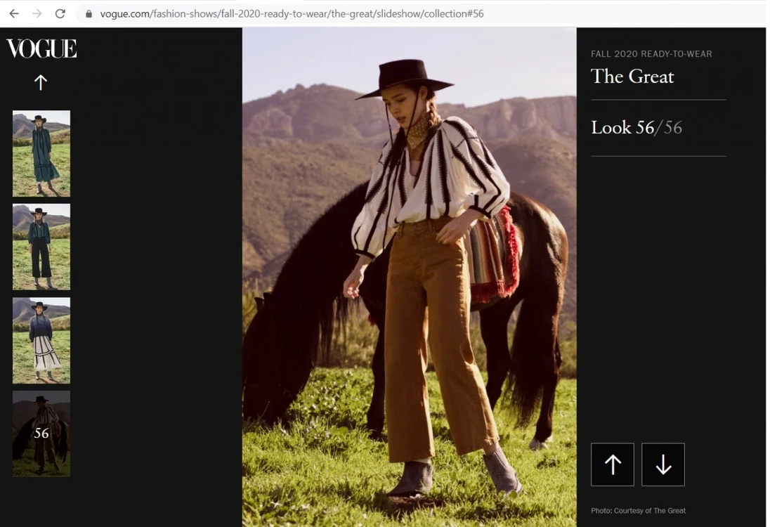 Piesă din colecţia brandului „The Great” apărută în revista Vogue - copie după iile româneşti Foto vogue com