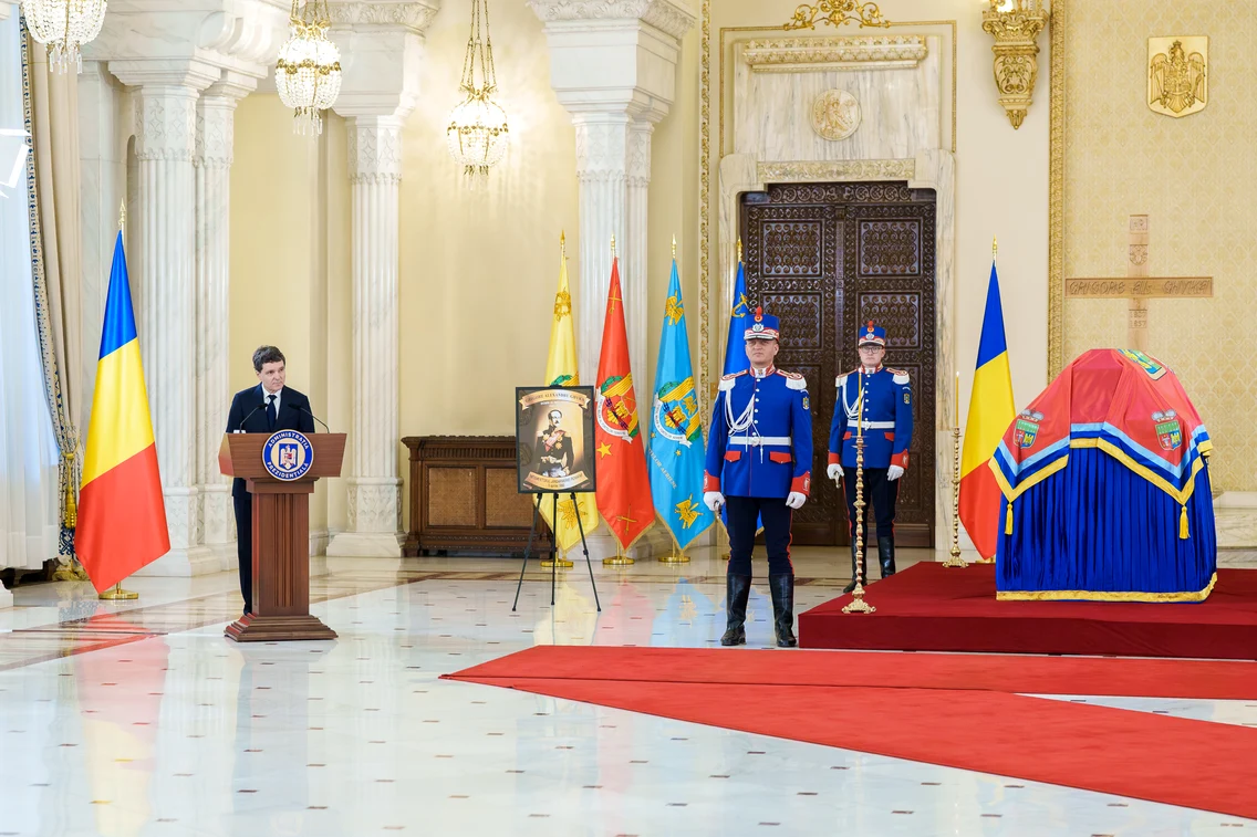 Ceremonia organizată cu ocazia repatrierii rămășițelor pământești aparținând ultimului domn al Moldovei, Grigore Alexandru Ghyka
