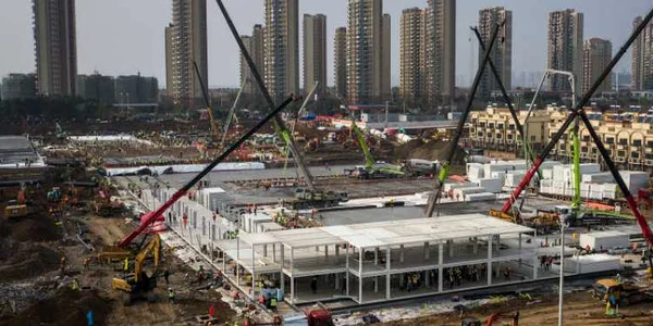 Construcţie spital pentru tratarea coronavirus în Wuhan China FOTO Guliver / Getty Images