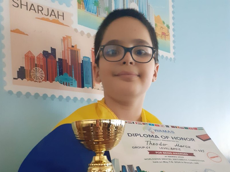 Un elev român eminent, premiat la un concurs mondial de aritmetică mentală. A primit și Golden Buzz la „Românii au talent”