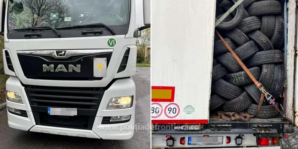 10 tone de deşeuri constând în anvelope uzate