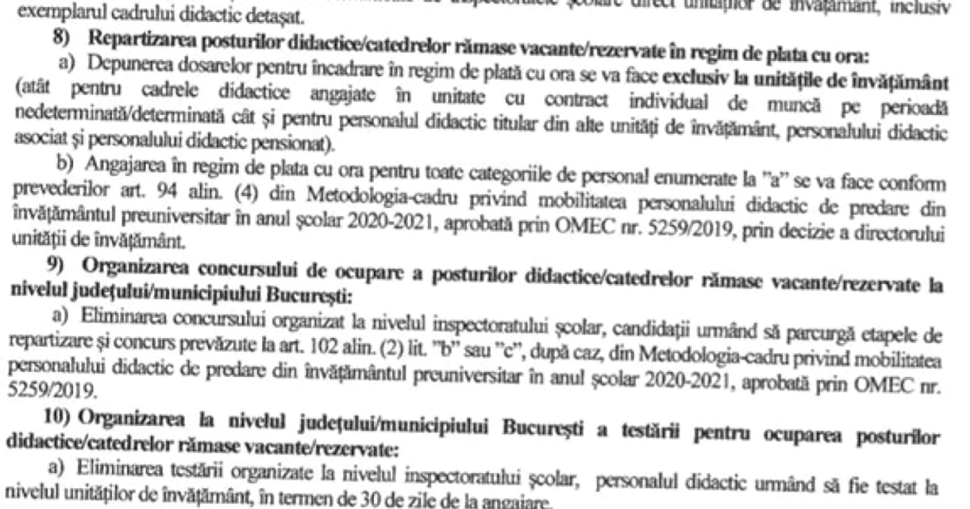 Document de reluare a cursurilor şcolare în Bucureşti Sursa hotnews.ro