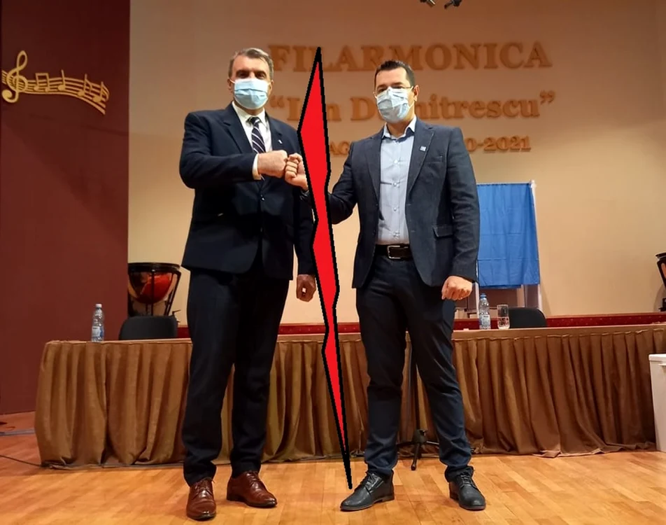 Viceprimarii PNL Virgil Pîrvulescu şi USRL PLUS Andrei Gheorghiu din Râmnicu Vâlcea - ruptura Alianţei pentru Râmnic Foto Adevărul