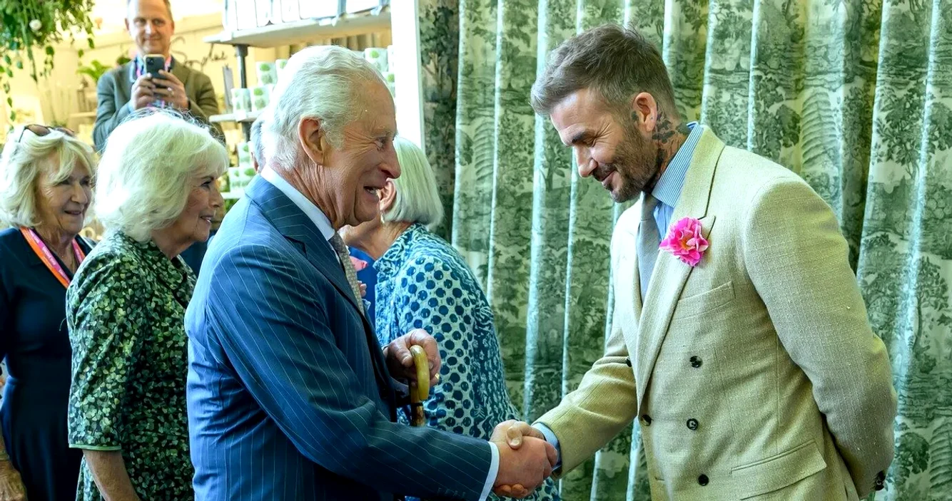 Regele Charles și David Backham. Foto Profimedia