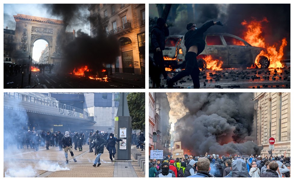 Europa fierbe după un val de proteste violente: haos pe străzile Franței, confruntări sângeroase în Albania, revolte în Belgia și Italia