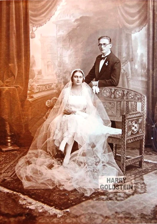 Sultana și Harry Goldstein, în ziua nunții lor