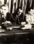Lucreţiu Pătrăşcanu, alătrui de Ana Pauker, la Conferinţa Naţională a PCR din octombrie 1945 (© „Fototeca online a comunismului românesc”, cota: 2/945