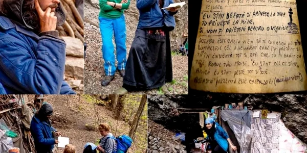 Sihastrul Antonie care a vieţuit trei decenii într-o grotă din Muntele Basarab - Căpăţânii Vâlcea comunicând doar în scris cu turiştii Foto credit Dinu Boghez