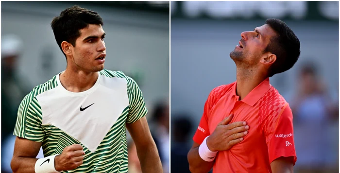 Alcaraz și Djokovici s-au întâlnit în urmă cu o lună, la Roland Garros. Foto EPA EFE